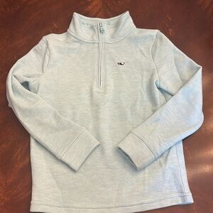 Kids long sleeve half zip light minty green